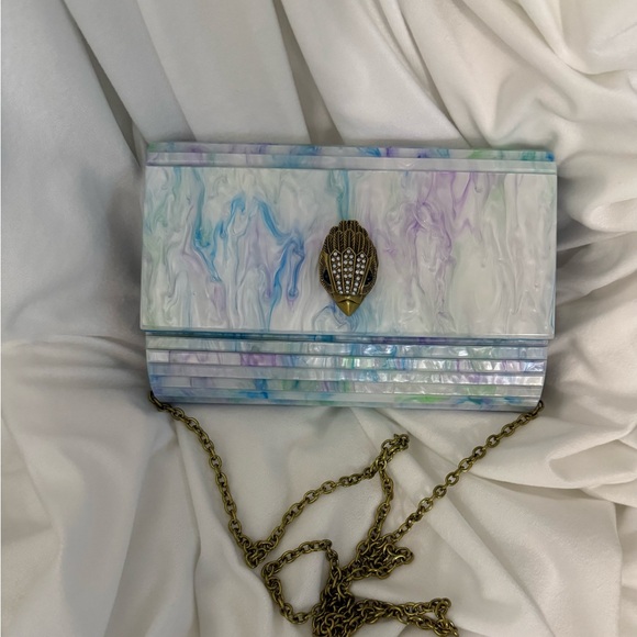 💜🩵RARE FIND!!! Kurt Geiger London Party Eagle Clutch With Removable Chain NWT 🩵💜 - Picture 12 of 12